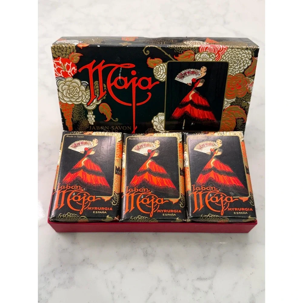 Vtg Maja Jabon Myrurgia Soap Gift Set 3 Bars Made in Spain Unopened 3.125oz Box